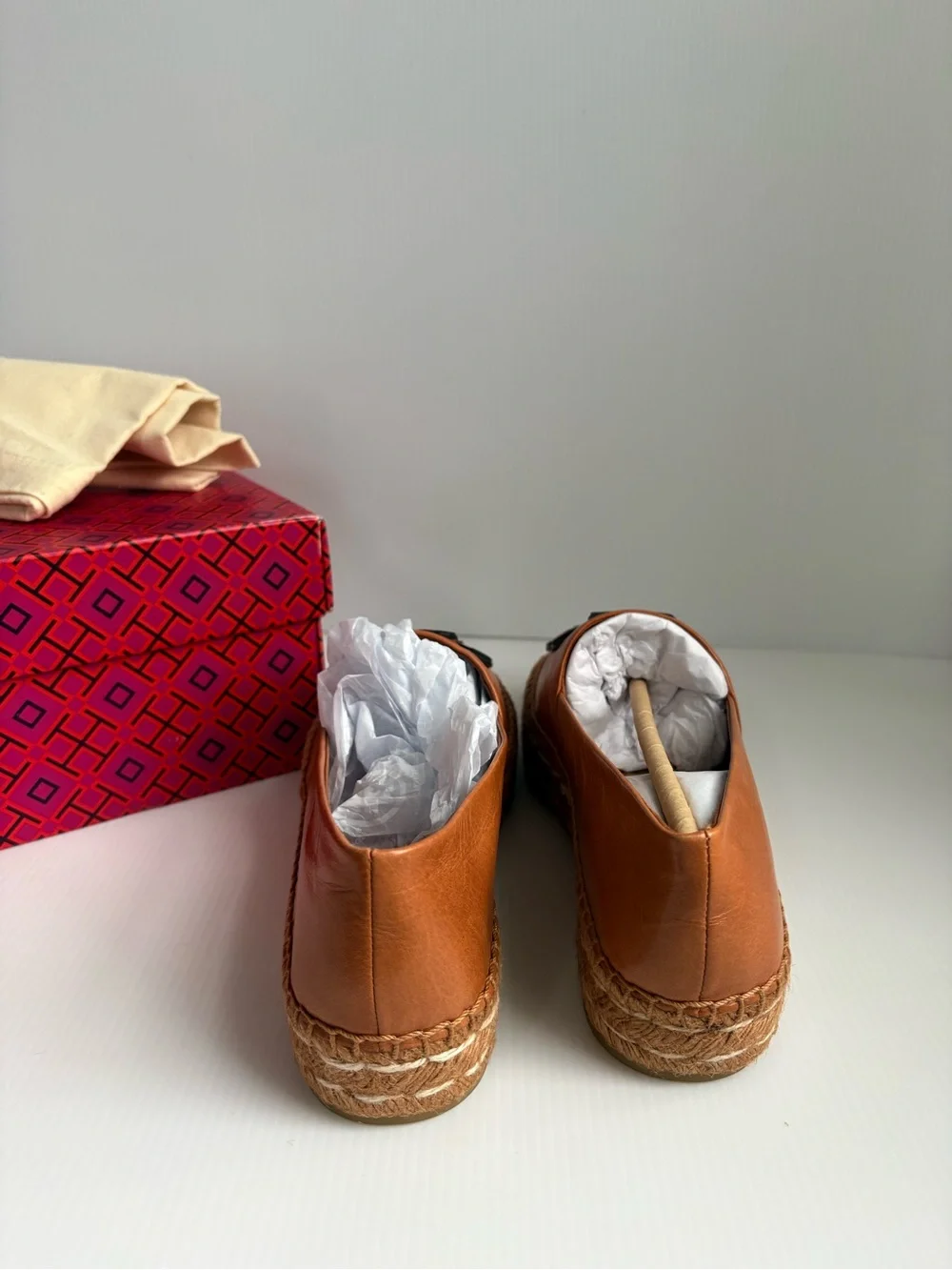 Tory Burch Women's INES Platform Espadrilles Tan 8.5 NIB